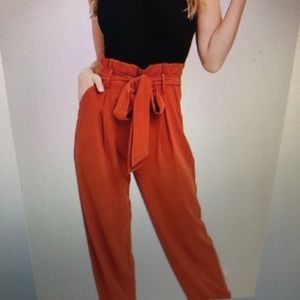 rust high waisted trousers